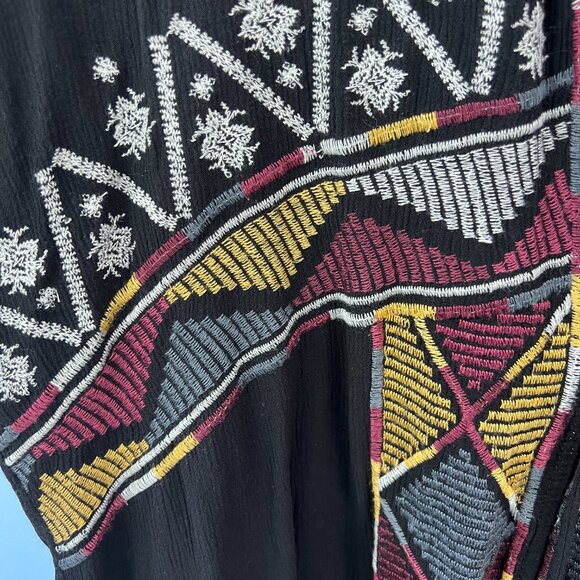 Knox Rose Embroidered Fringe Kimono Jacket Size L Boho Hippie Festival - Picture 4 of 8